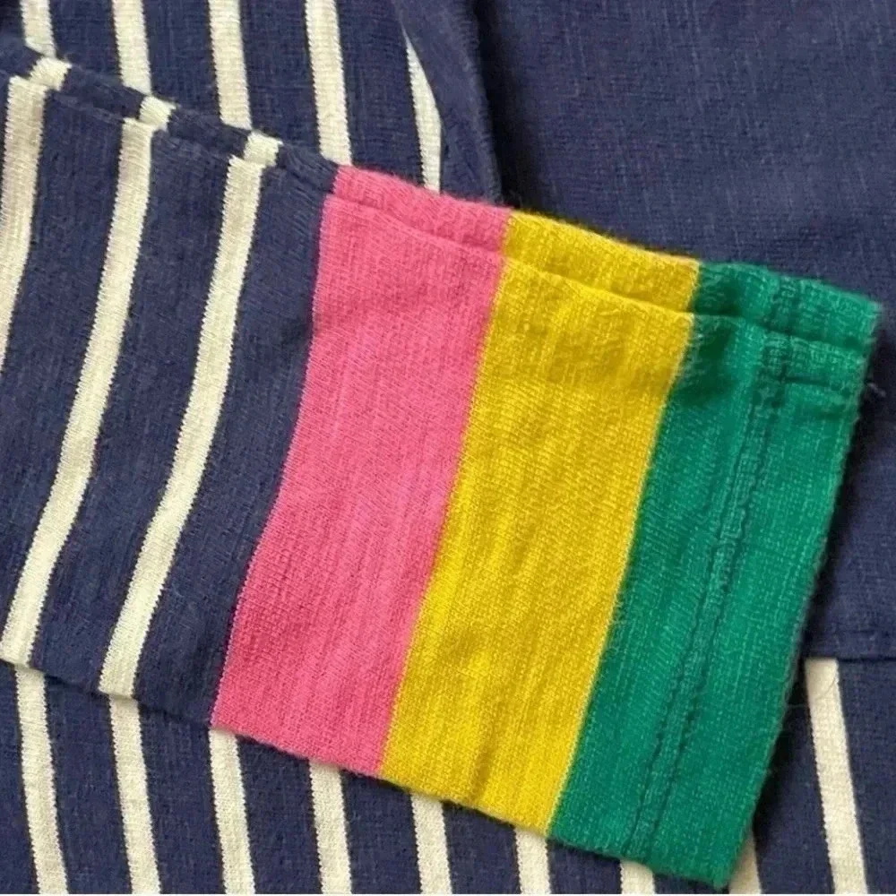 Mini Boden Blue Stripe Fun Pocket Jersey Dress Cotton Above Knees SZ L( 9-10)